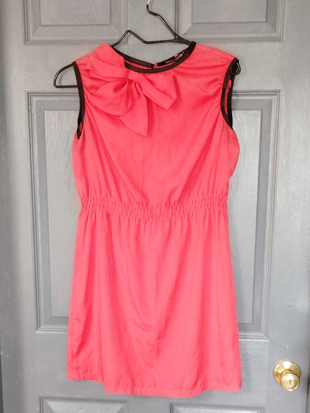 Boggs Red Sleeveless Bow-Front Mini Dress